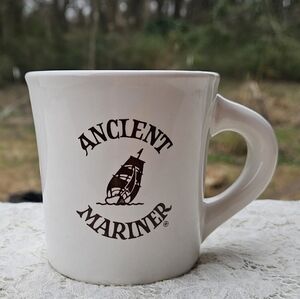 Ancient Mariner Coffee Mug Restaurant Ware China in White with Brown Ship